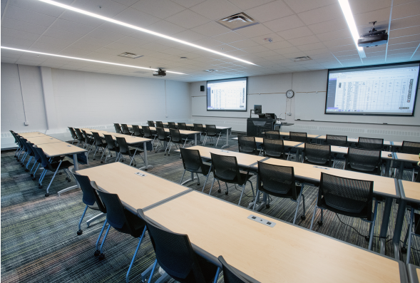 Conference room with AV systems and presentation technology